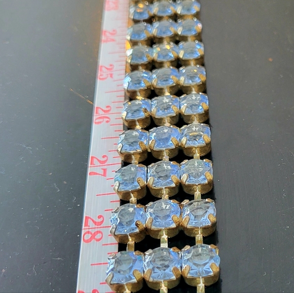 Vintage Womens Light Blue Acrylic Rhinestone Chain Belt - Picture 4 of 9